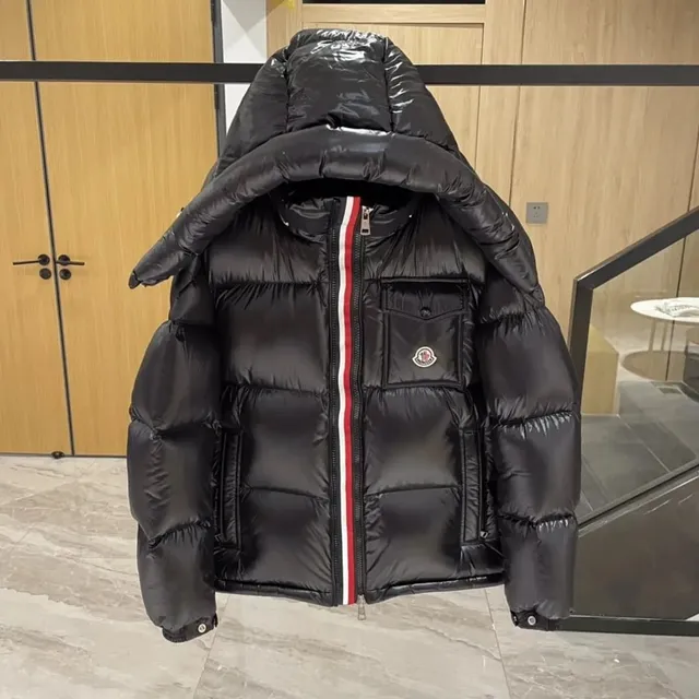 Moncler Down Jacket Logo Patch with Webbing Trim