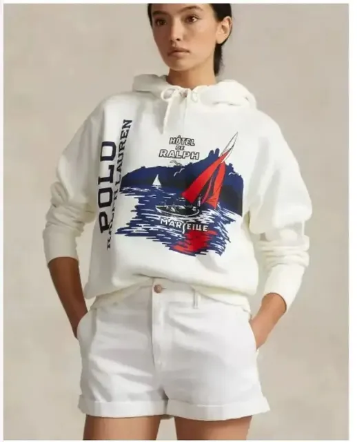 Polo Ralph Lauren Hooded Sweatshirt Hôtel de Ralph Marine Graphic