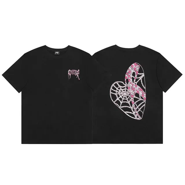 Corteiz Spider Heart Tee Crystal Spider Web Heart