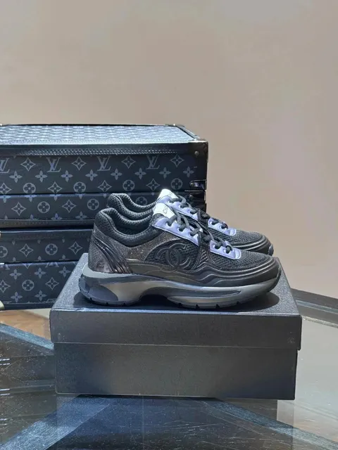 Chanel Trainer Black Mesh with CC Logo