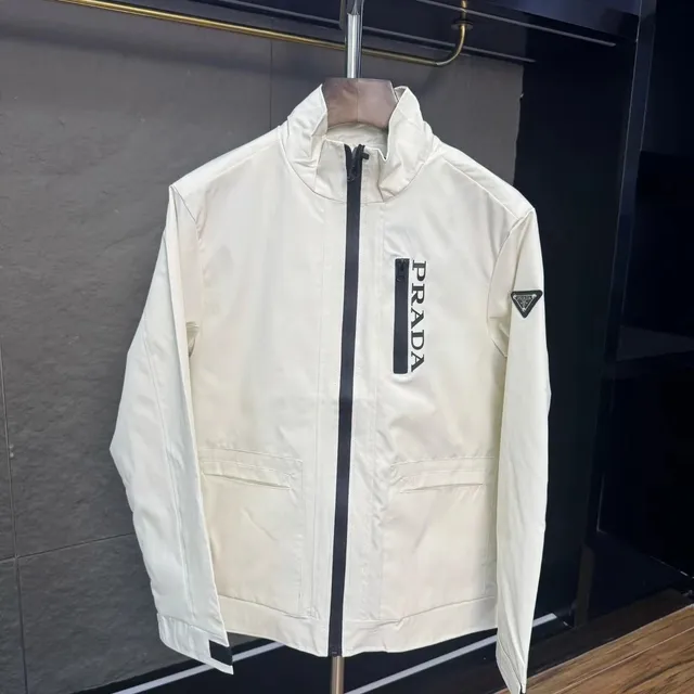 Prada Zip-Up Windbreaker Logo-Panel