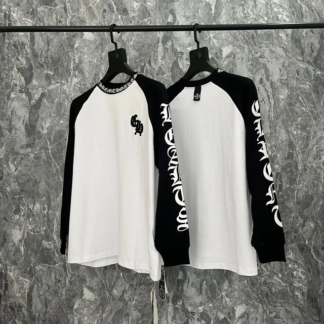 Raglan Long Sleeve Tee Chrome Hearts Logo Print