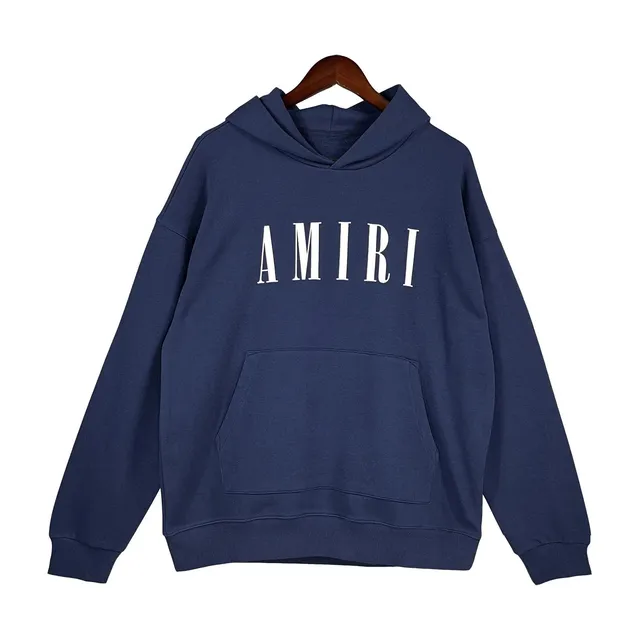 Amiri Logo Hoodie Navy with White Logo