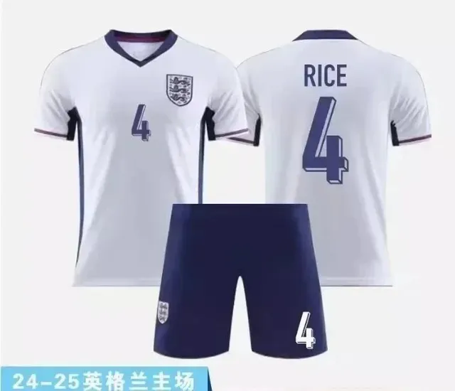 England National Team × Nike 24-25 England Home Kit Rice #4