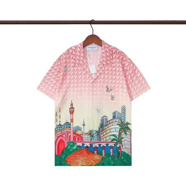 Casablanca Camp Collar Shirt Cityscape Print