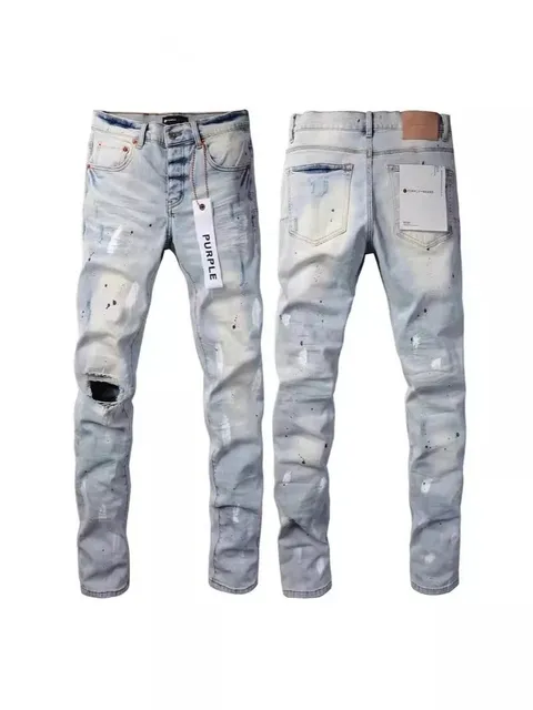 Distressed Slim Fit Jeans Bleached Paint-Splatter