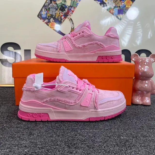 Louis Vuitton LV Trainer Pink Monogram Denim