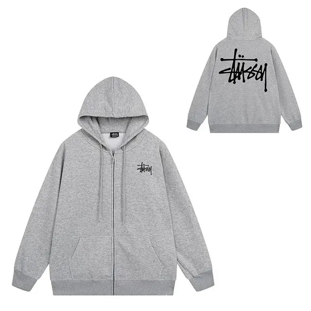 Stüssy Zip-Up Hoodie Logo Print