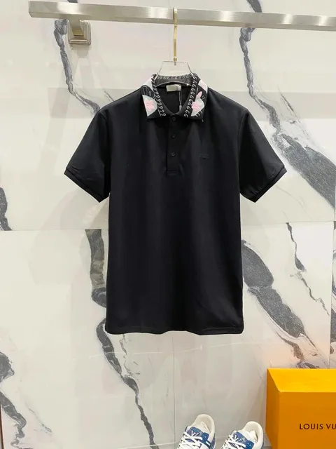 Dior Polo Shirt Floral Collar