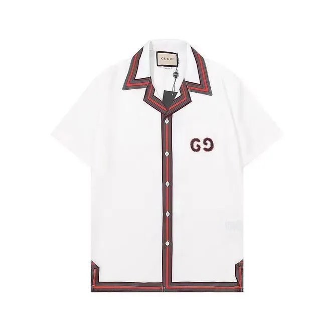Gucci Short-Sleeve Shirt Web-Trimmed