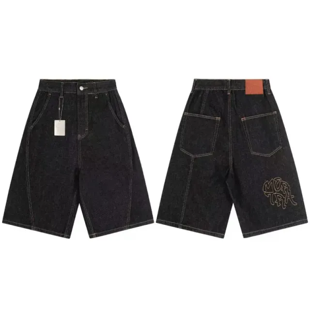 Mertra Denim Shorts Embroidered Logo