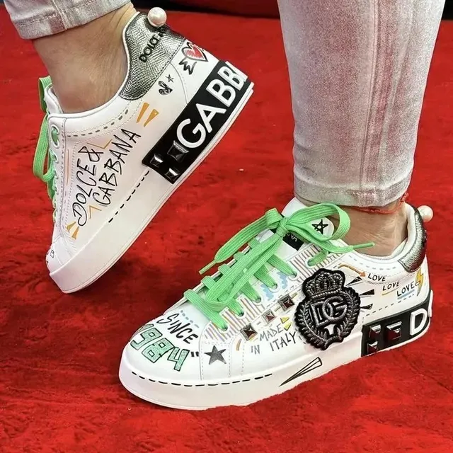 Dolce & Gabbana Sneaker Hand-Painted Logo Patch