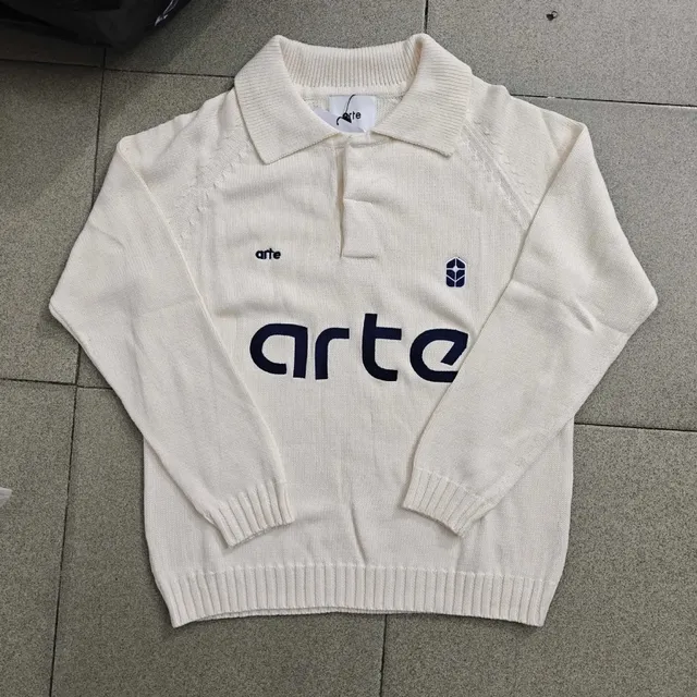 Arte Antwerp Polo Knit Sweater Navy Logo