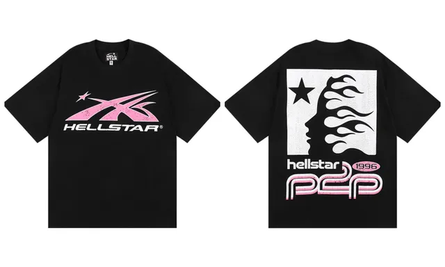 Hellstar Graphic Tee Pink Logo Print