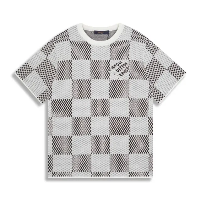 Louis Vuitton Checkered Knit T-Shirt Damier Pattern