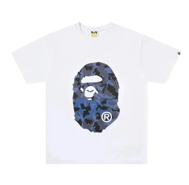 BAPE Shark Tee Blue Camo Ape Head