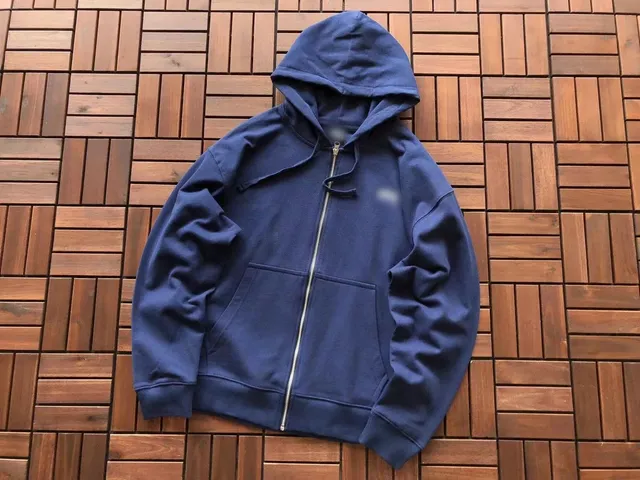 Zip-Up Hoodie Solid Navy