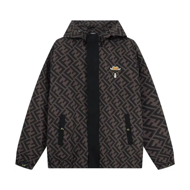 Fendi Logo-Print Hooded Jacket FF Monogram