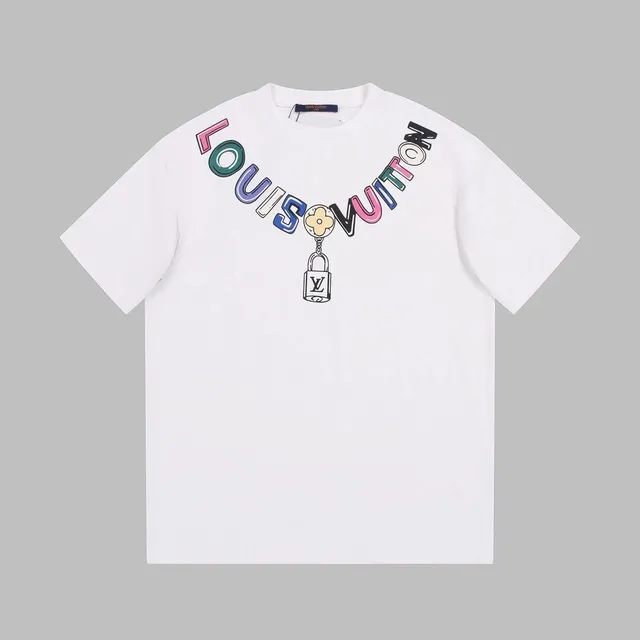 Louis Vuitton Graphic T-Shirt Multicolor Logo Print