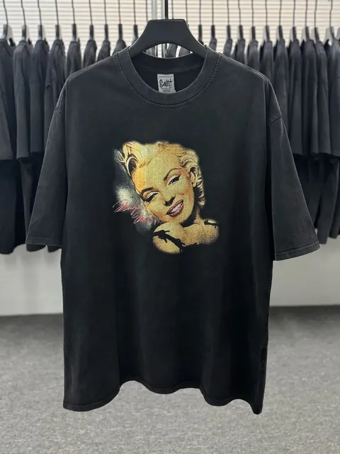 Saint Michael Marilyn Monroe Graphic Tee Washed Black