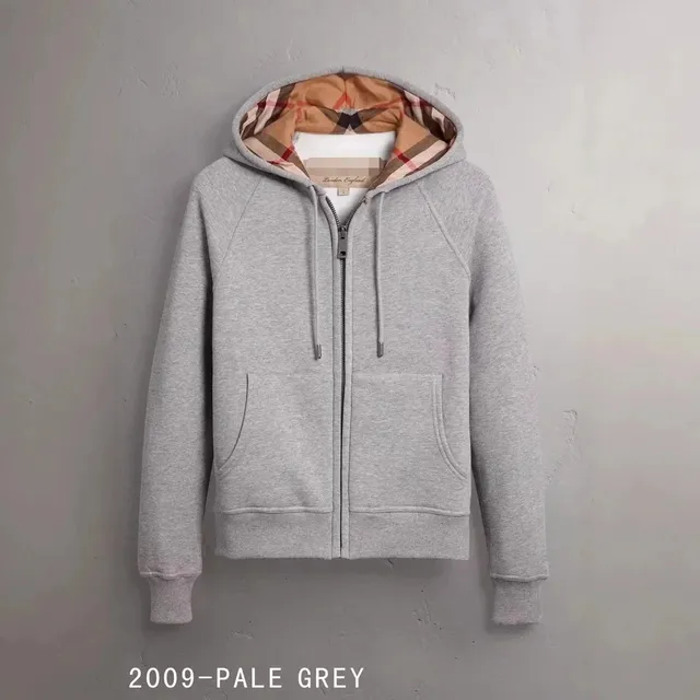Burberry Zip-Up Hoodie Pale Grey