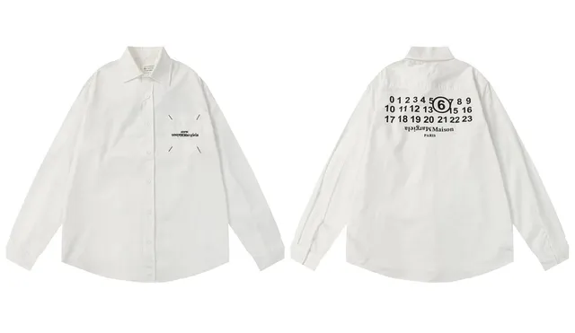Maison Margiela Oversized Shirt Number 6 Print