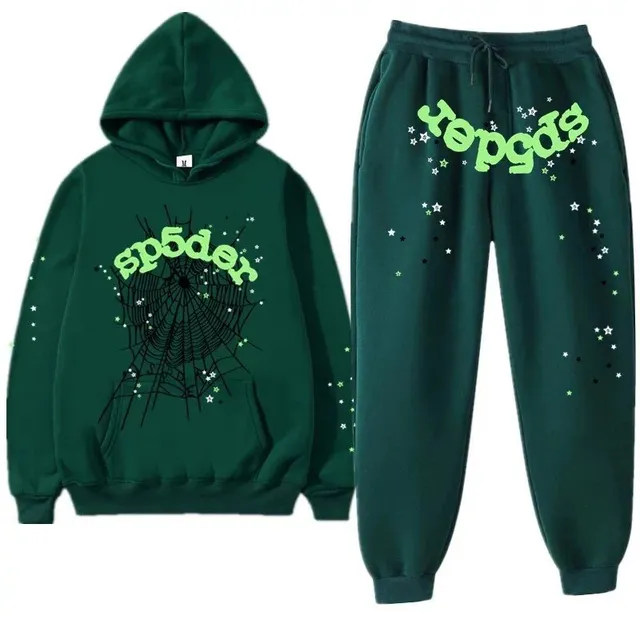 Broken Planet Spider Hoodie and Joggers Set Web Print with Star Accents