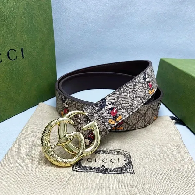 Gucci × Disney Horsebit 1955 Belt Mickey Mouse GG Canvas
