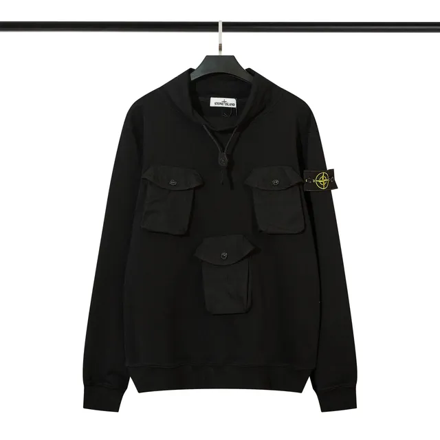 Stone Island Half-Zip Hooded Sweatshirt Triple Pocket