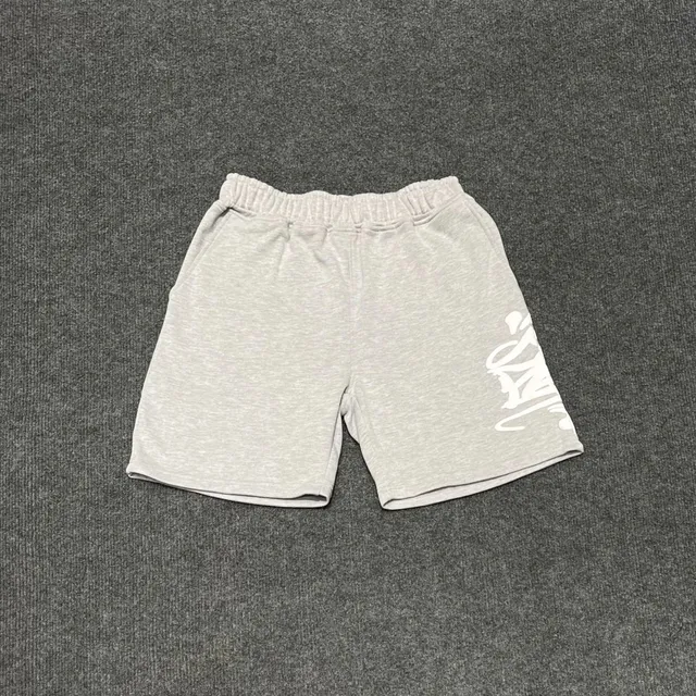 Syna World Logo Shorts Heather Grey with White Graphic