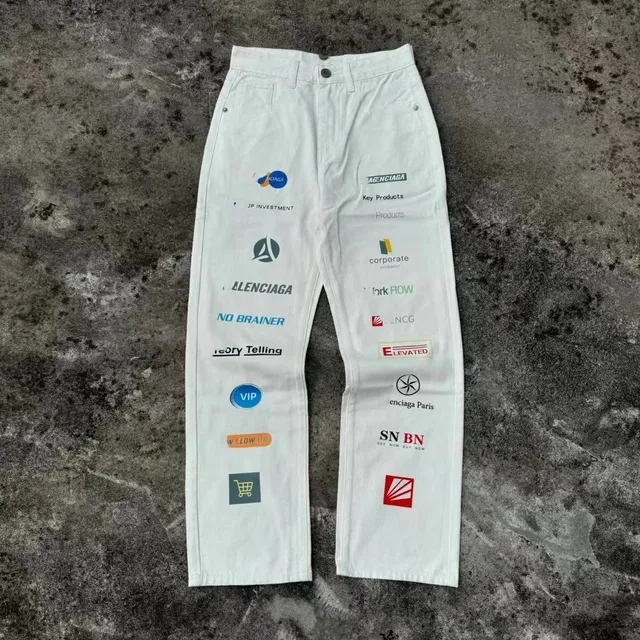 Balenciaga Logo-Print Trousers Multi-Logo