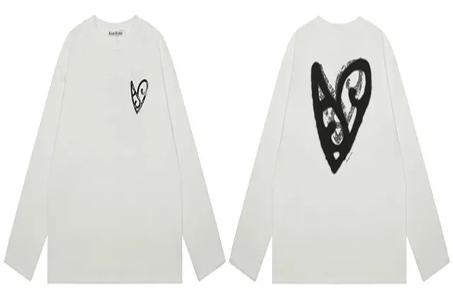 Acne Studios Long-Sleeve T-Shirt Heart Print