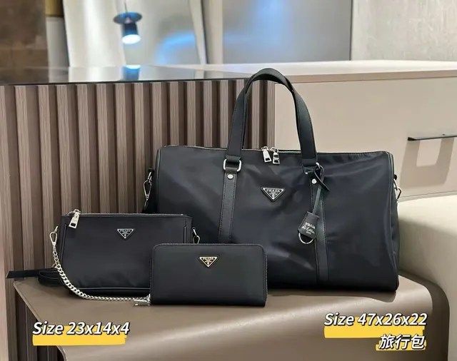 Prada Nylon Travel Set Black