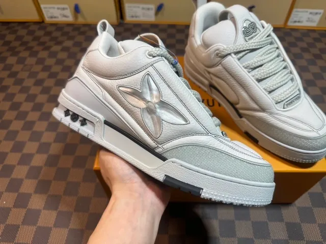 Louis Vuitton LV Trainer Silver Flower