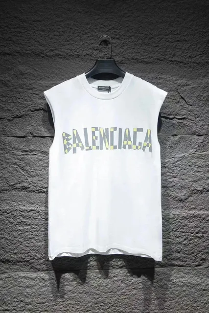 Balenciaga Logo Sleeveless Tee Distressed Logo
