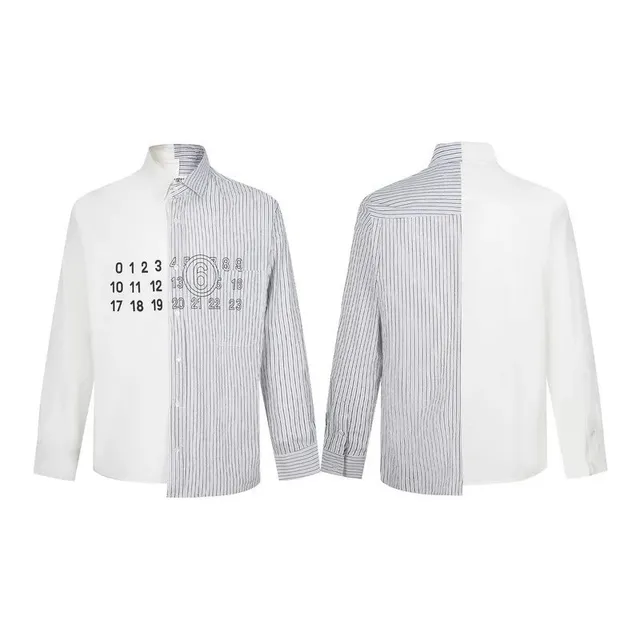 Maison Margiela Split-Panel Shirt Number Print
