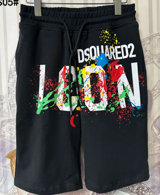 Dsquared2 Logo Print Shorts Paint Splatter