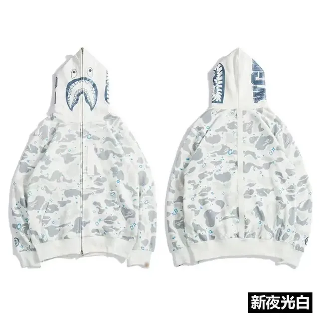 BAPE Shark Full Zip Hoodie Night Glow Camo