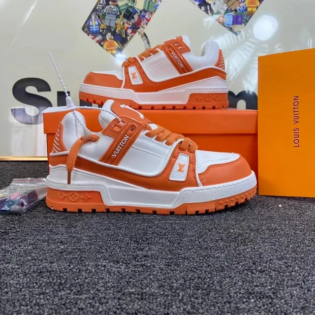 Louis Vuitton LV Trainer Orange and White