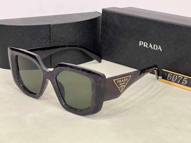 Prada Square Sunglasses Marbled Acetate
