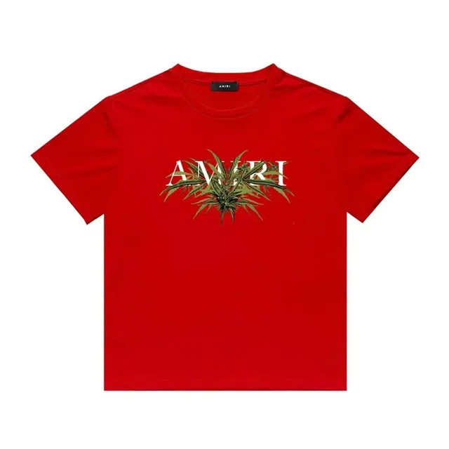 Amiri Graphic Tee Cannabis Leaf Print