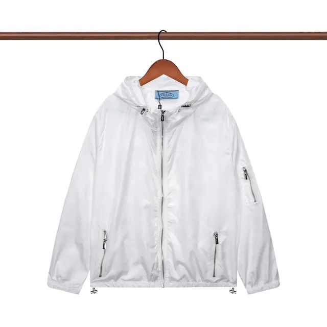 Prada Hooded Windbreaker Solid White