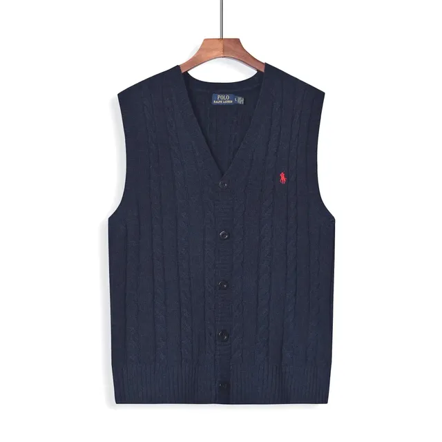 Polo Ralph Lauren Cable Knit V-Neck Vest Classic Navy