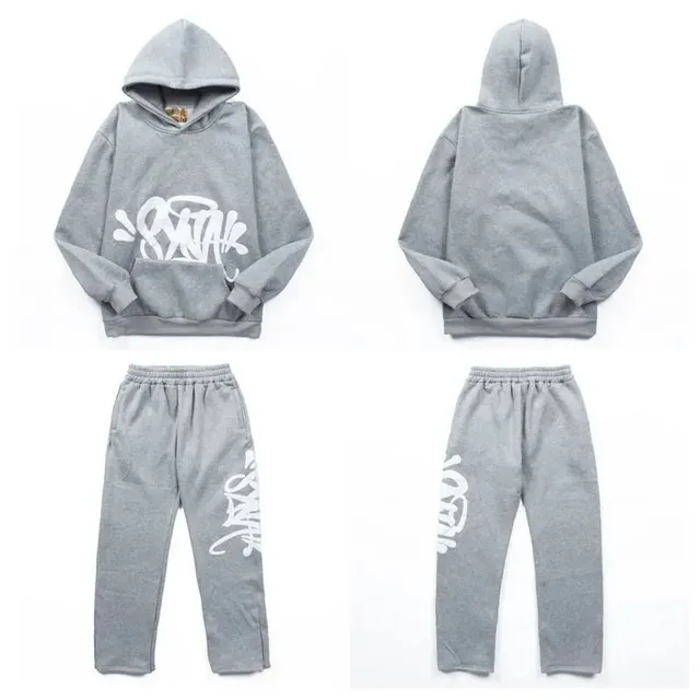 Hoodie and Joggers Set Graffiti Print