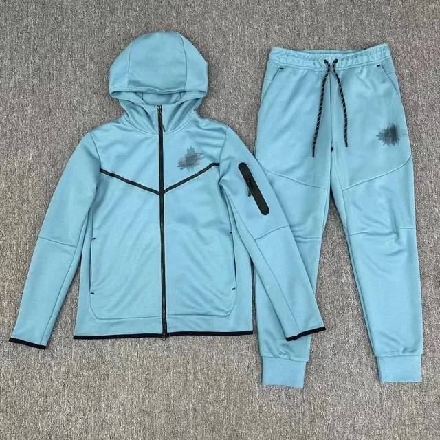 Nike Tech Fleece Hoodie and Joggers Ice Blue