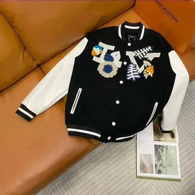Louis Vuitton Varsity Jacket Embroidered Floral Patch