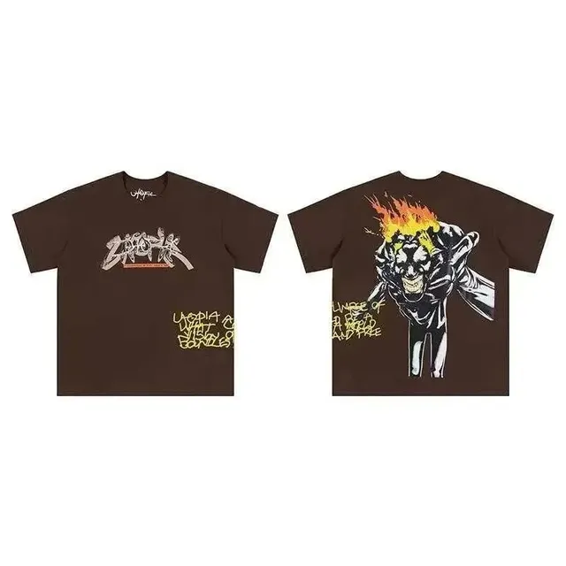 Corteiz Graphic Tee Flame Skull Print
