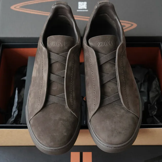 Zegna Triple Stitch Suede Slip-On