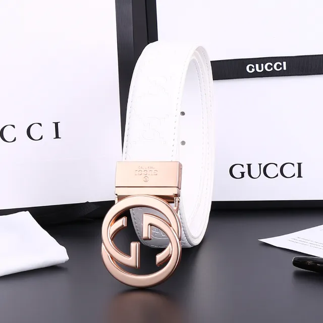 Gucci Horsebit 1955 Belt White Leather with Rose Gold Buckle