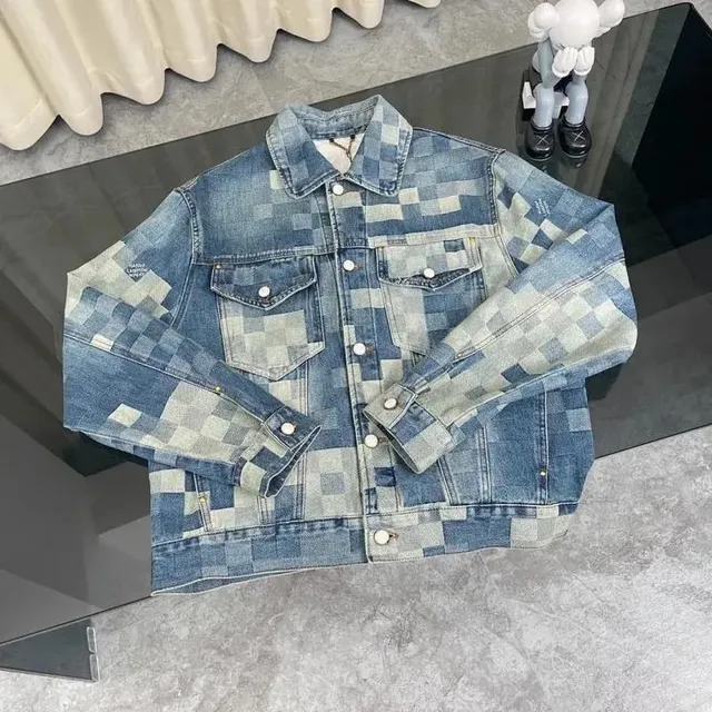 Louis Vuitton Denim Jacket Checkerboard Patchwork